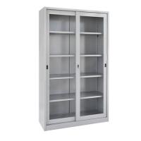 Tủ sắt cánh lùa TU08H - W12000XD450xH2000 - ghi sáng - sắt sơn tĩnh điện