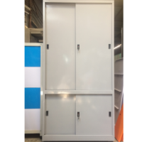 TỦ SẮT ĐỰNG HỒ SƠ VĂN PHÒNG 4 CÁNH LÙA TOLE - tủ cao 1830mm,rộng 915mm,sâu 457mm - sắt sơn tĩnh điện - ghi bạc